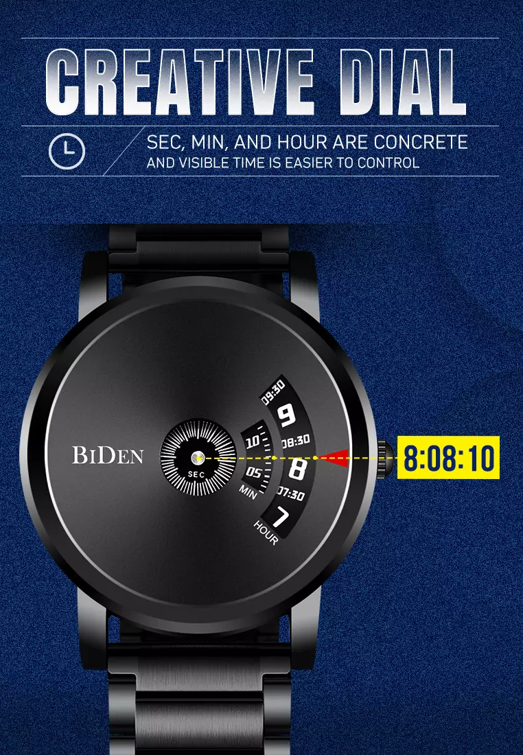 jam tangan pria Bisnis Tali stainless steel Display Kuarsa pria dengan gelang