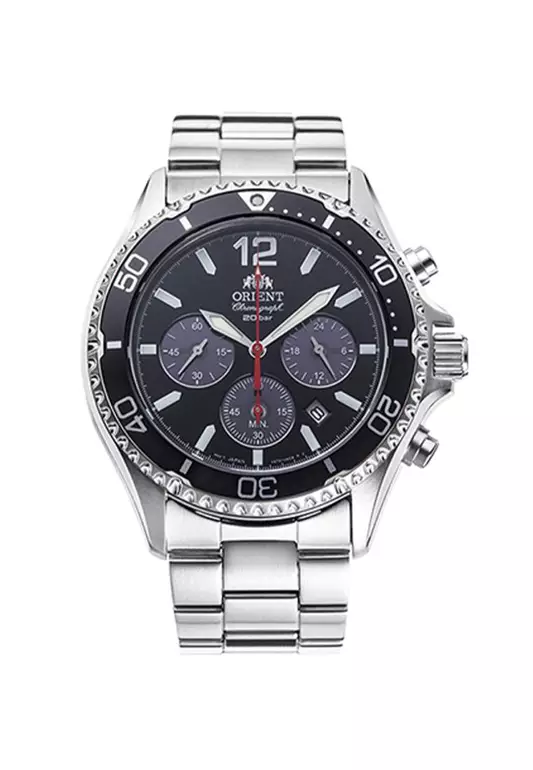 Orient Mako Silver Stainless Steel  Chrono Watch For Men RA-TX0202B10B