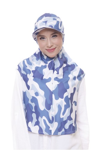 Jual Attiqa Active Long Runner Army Blue Sport  Hijab  