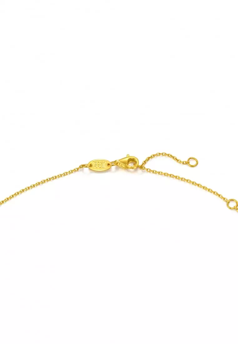 999.9 24K Pure Gold Essence Butterfly Necklace for Women 47cm 95300N Price-by-Weight 4.49g Gold