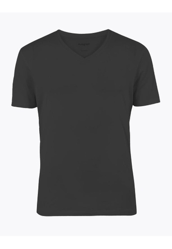 MARKS & SPENCER black M&S  Cotton V-Neck T-Shirt Vest C3732US2EF2B4DGS_1