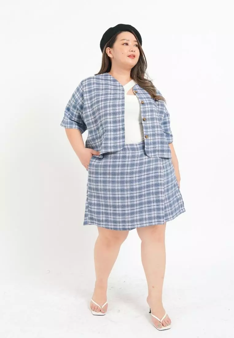 Plus Size Set Blazer Seoul Blue
