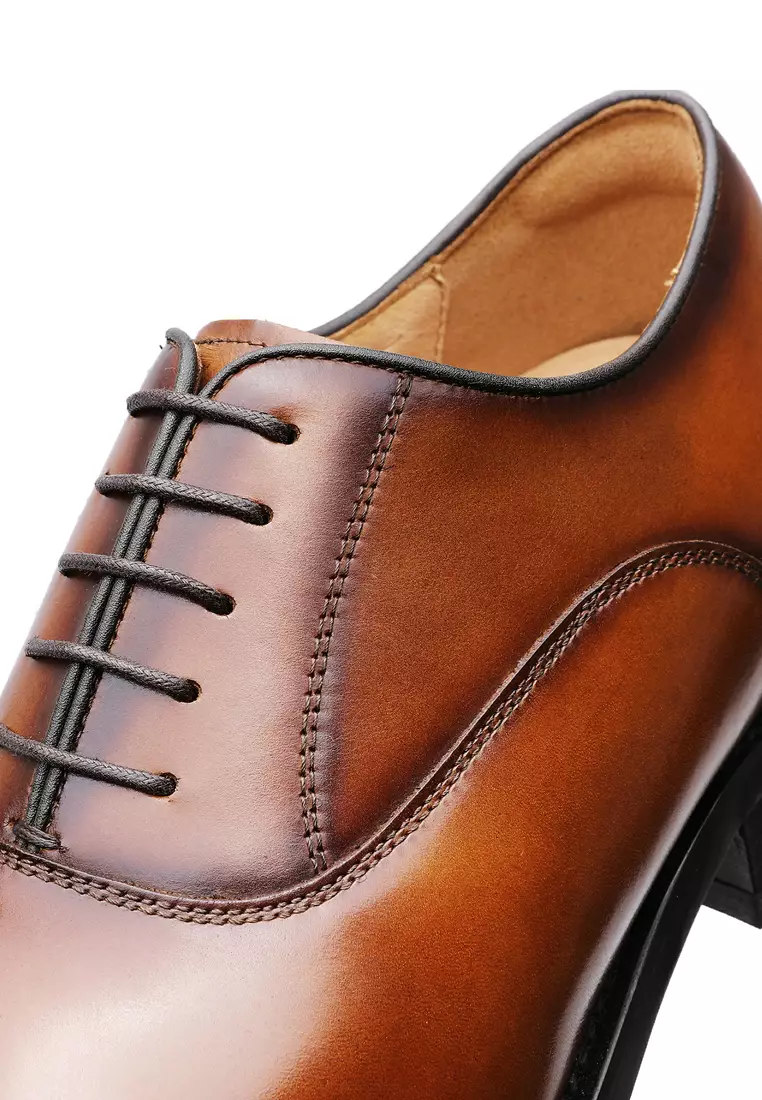 5.5cm Full Grain Leather Cap Toe Oxford Shoes DS89886M-01-02