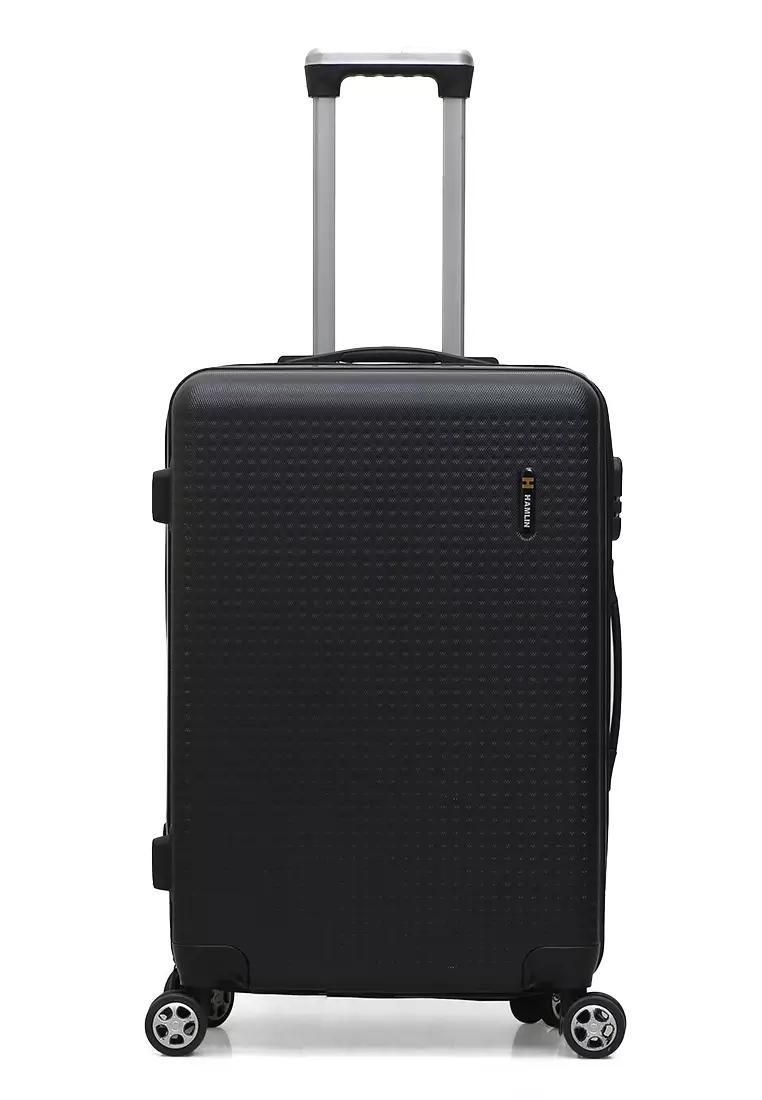 Isvara Tas Koper Hardcase One Set Unisex Large Compartment Suitcase Code Lock System Material ABS+PVC Coated ORIGINAL - Black