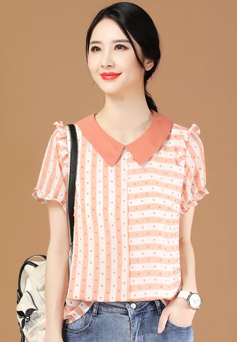 Striped 2024 chiffon blouse