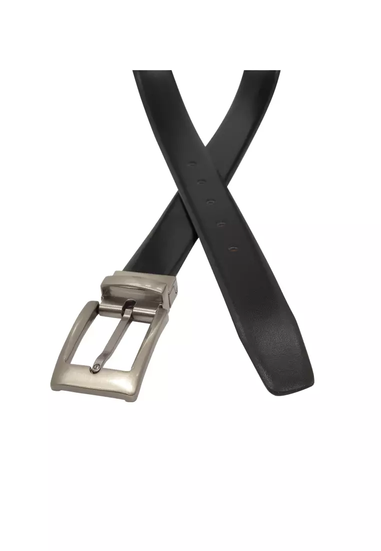 Leather Belt 3cm or 30 mm wide - Genuine Leather Belt for Men - Reversible type - Brown and Black - R18 - Toledo
