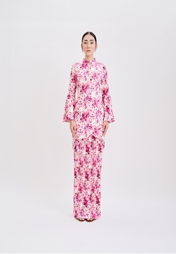 PETRA white and pink Alaia Pleated Kurung AC4BAAAD8C3251GS_1