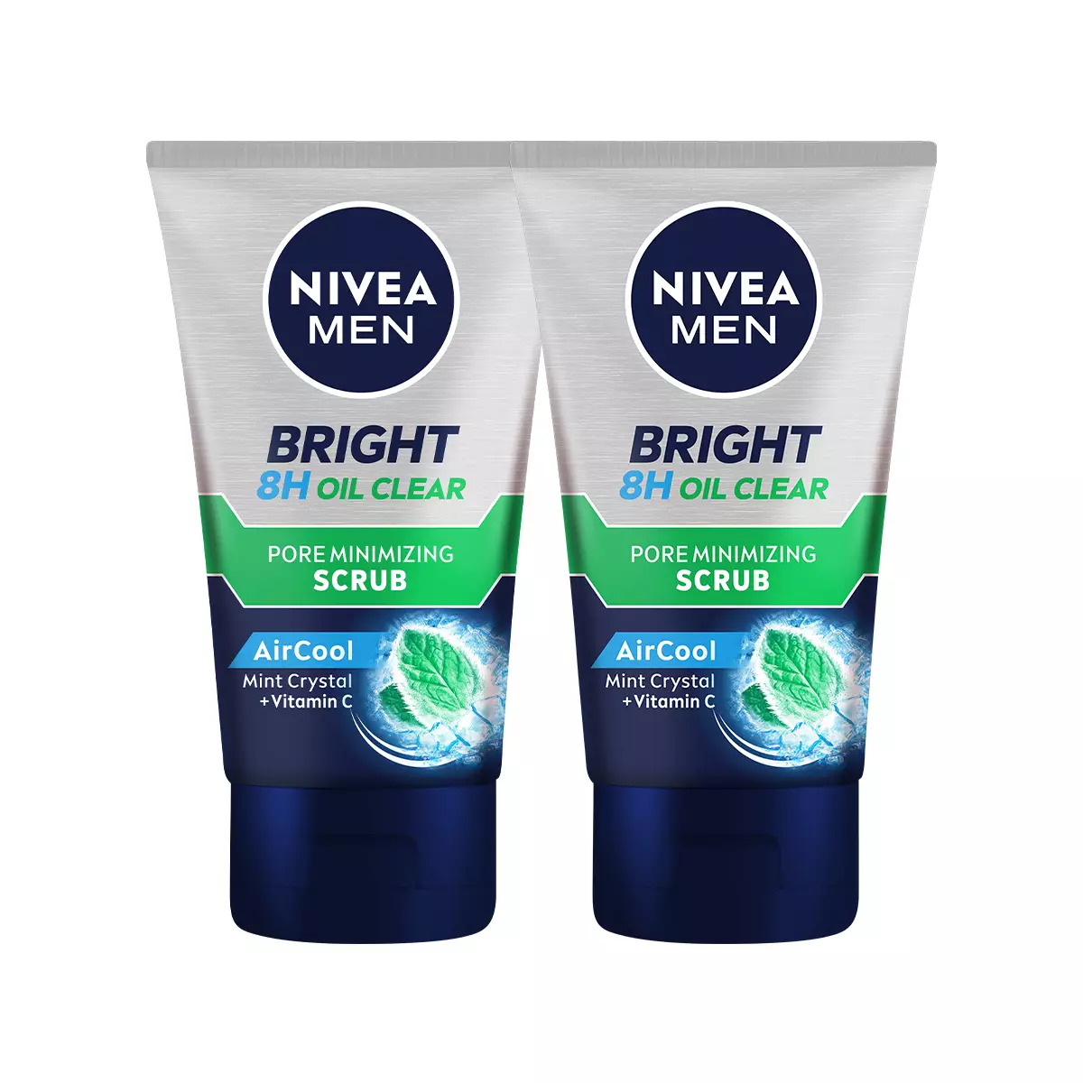 NIVEA MEN Bright Oil Clear Scrub 100ml - Twin Pack