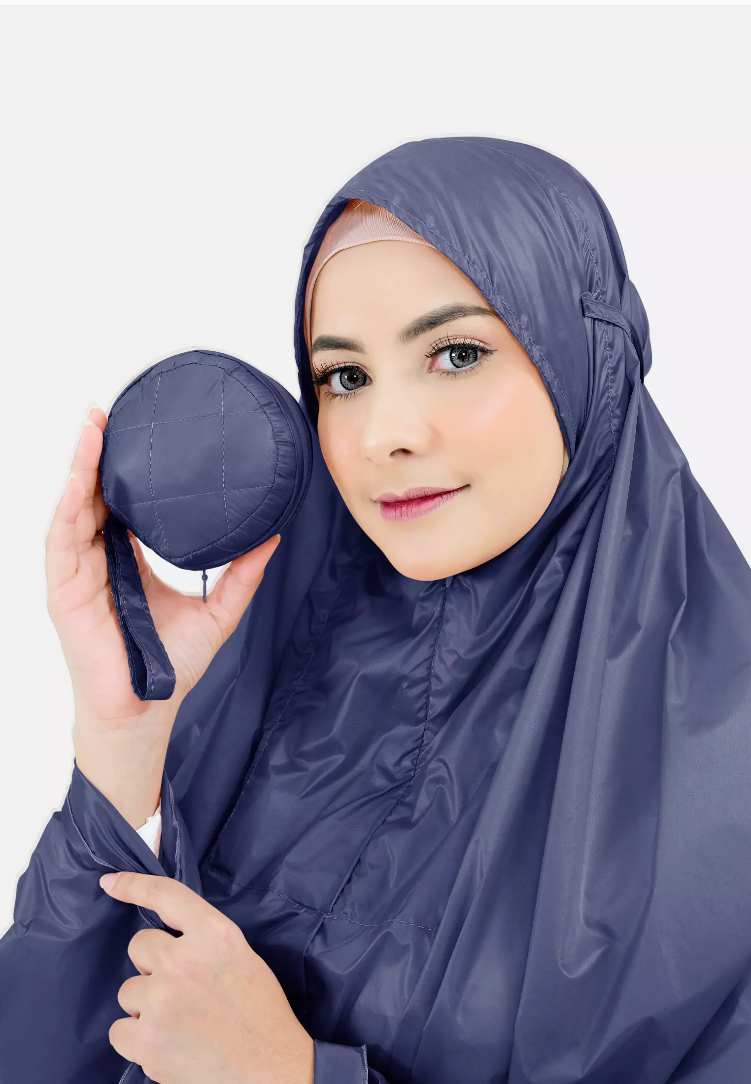 Zelena - Zalina Basic Prayer Set | Mukena Traveling Polos 2in1 - Navy