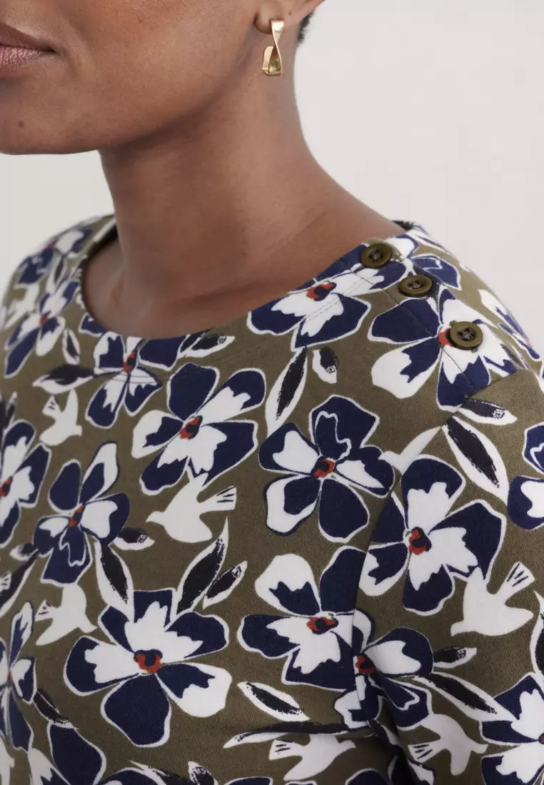 Seasalt Cornwall Green Tall Waves Tunic