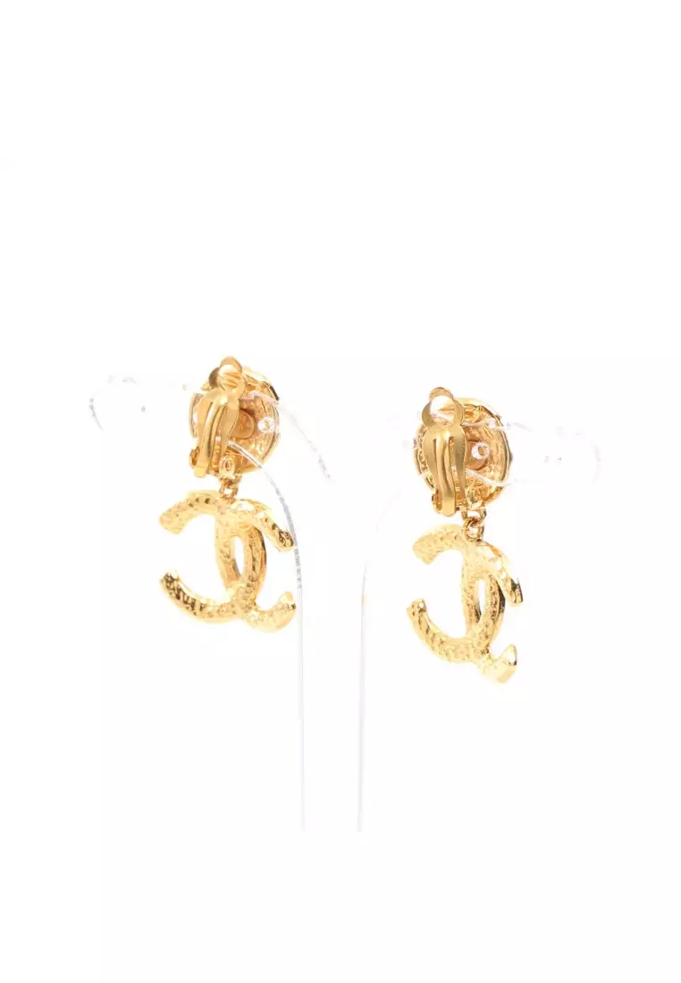 Chanel Pre-loved CHANEL coco mark earrings GP gold swing 95A 2023, Buy  Chanel Online