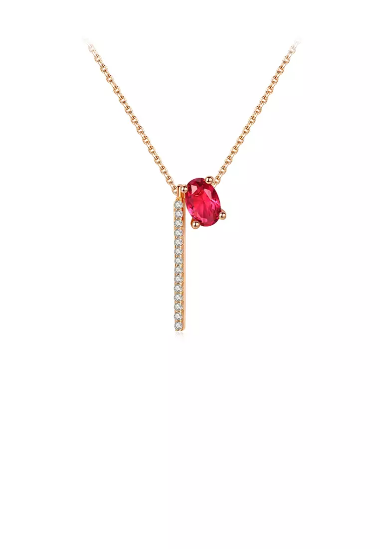 Buy Glamorousky Fashion and Elegant Plated Gold Geometric Red