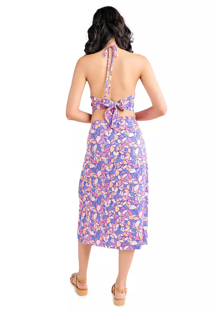 Big Floral Handkerchief Halter Top