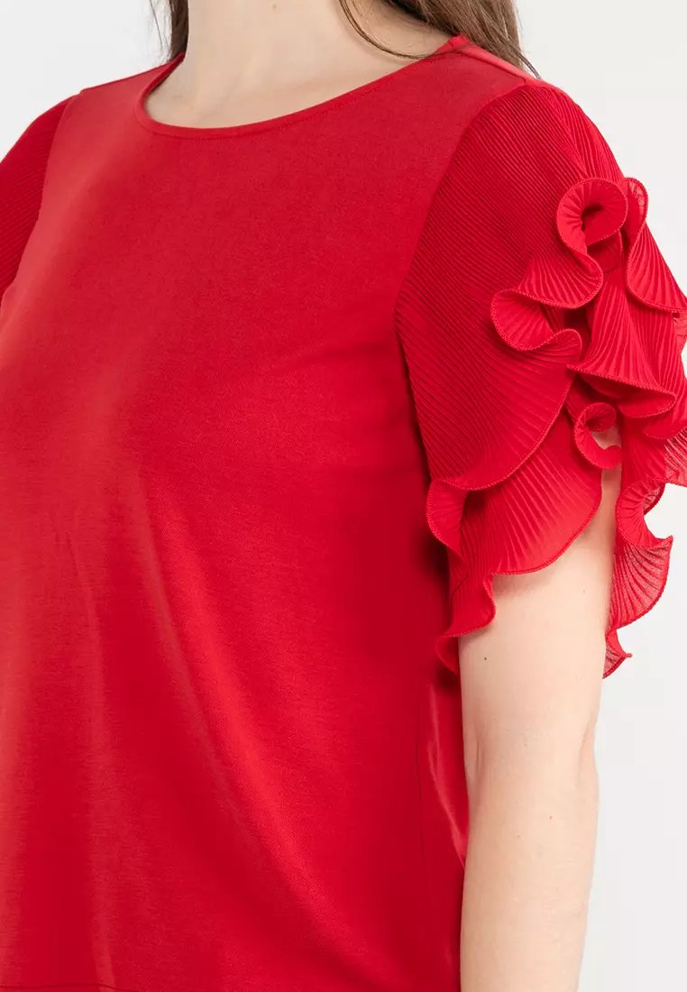 Layered Ruffle Sleeves Top