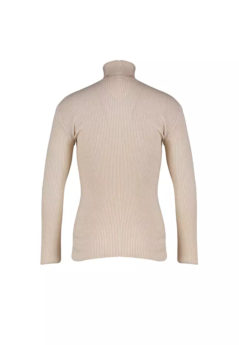 Slim Fit Turtleneck Corduroy Knit Sweater