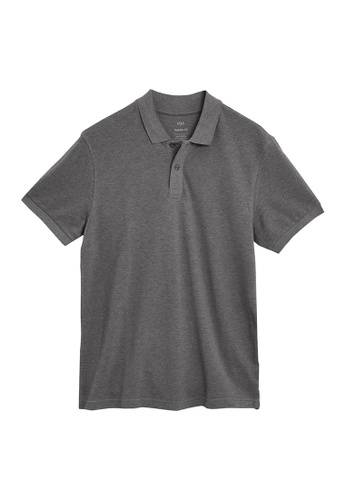 MARKS & SPENCER grey M&S Pure Cotton Pique Polo Shirt 46F38AA9E0FE97GS_1