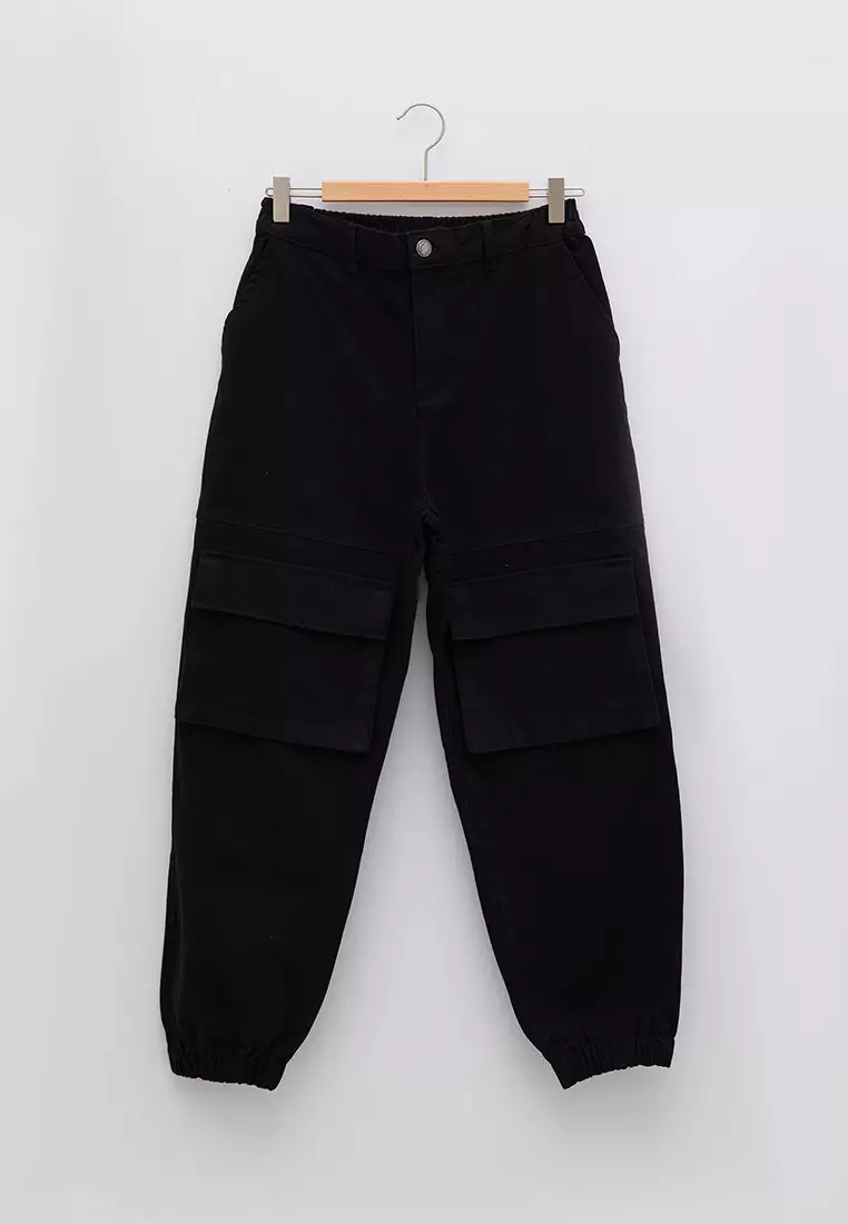Normal Waist Standard Fit Pocket Detailed Gabardine Women's Jogger Pants