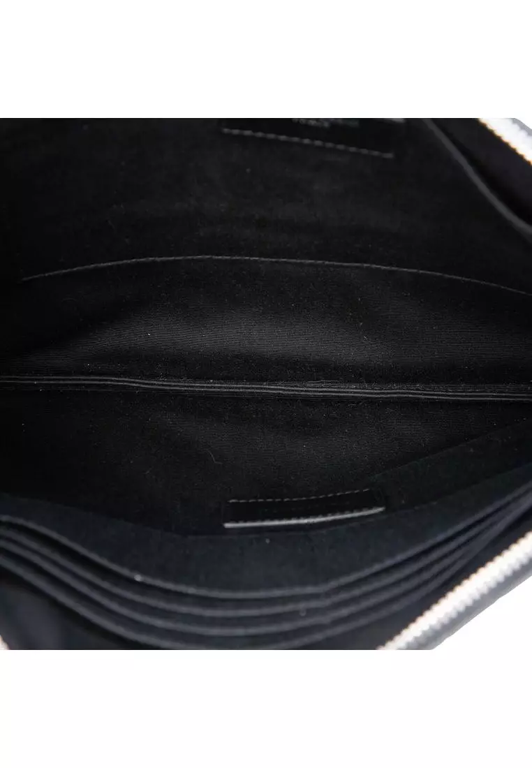 Pre-Loved Saint Laurent Croc Embossed Leather Clutch