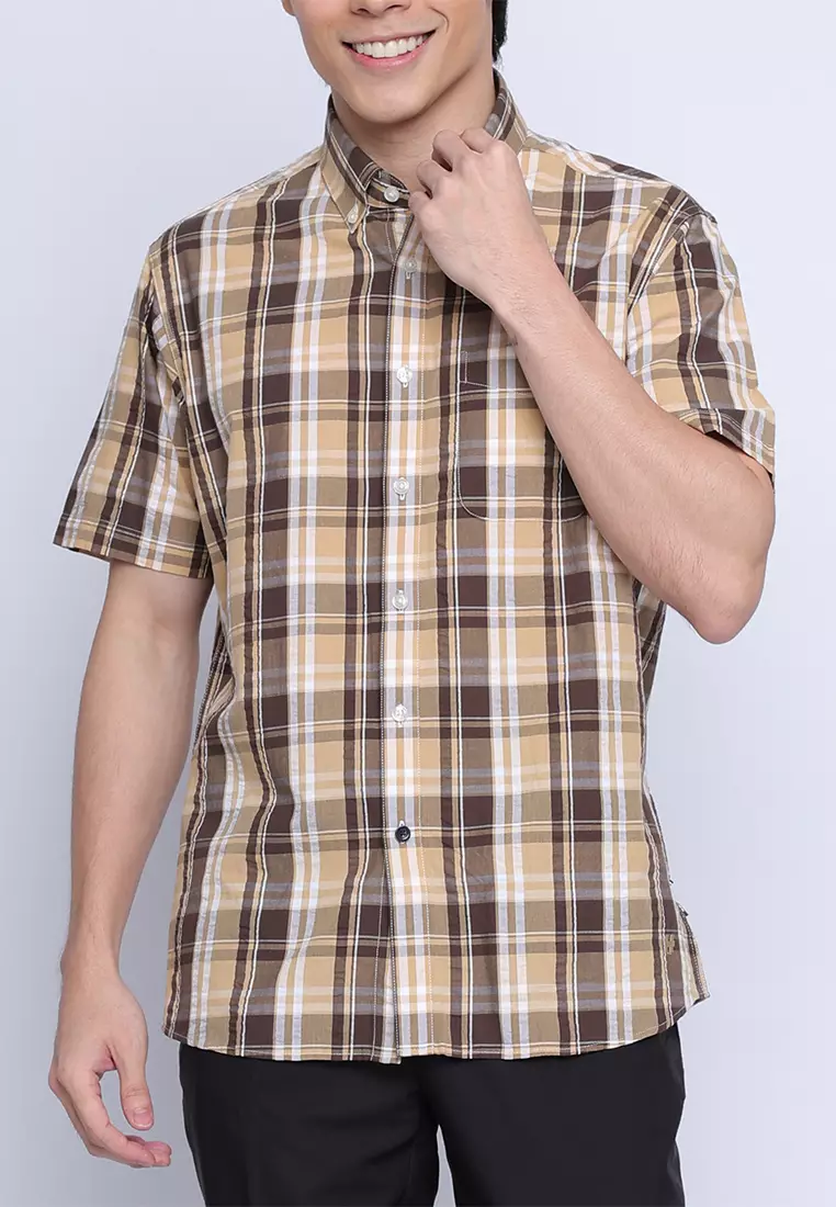 Plaid Shirt With Contrast Trim
