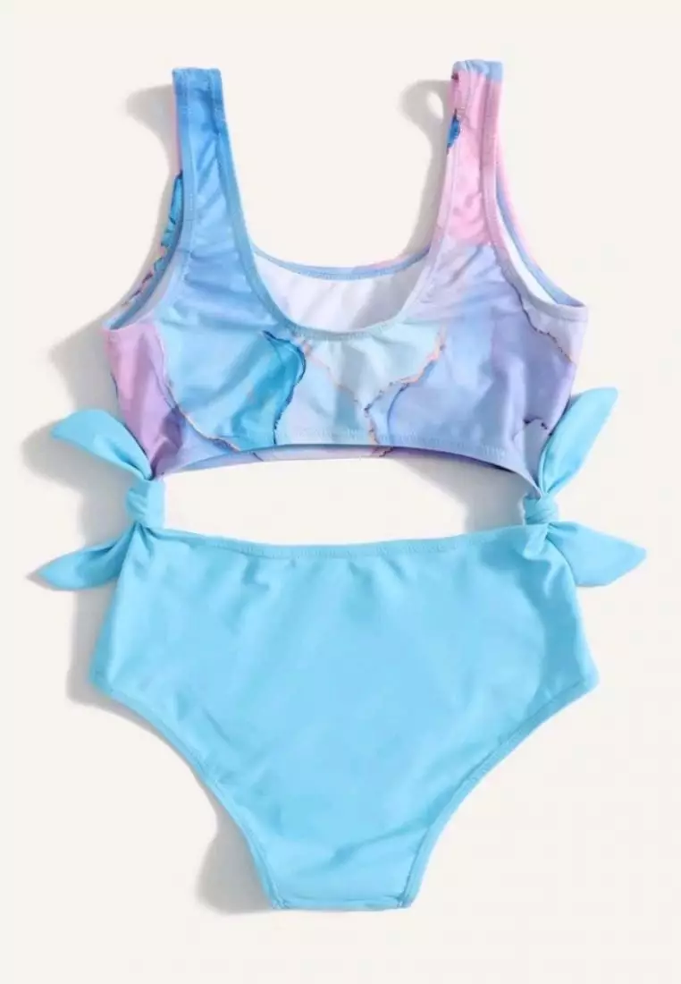 Buy Mommy Hugs Watercolor Aqua Ink Cut out Monokini Swimwear