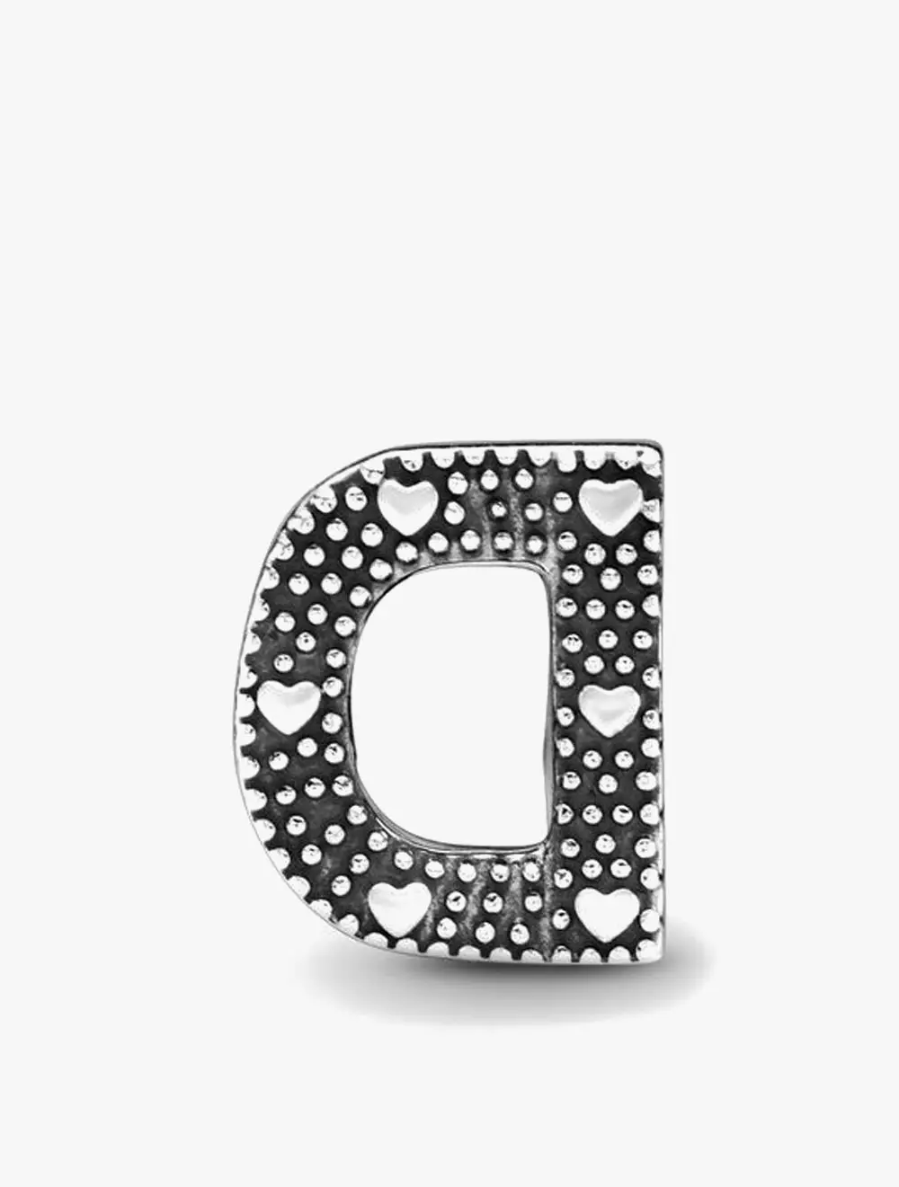 Letter D silver charm