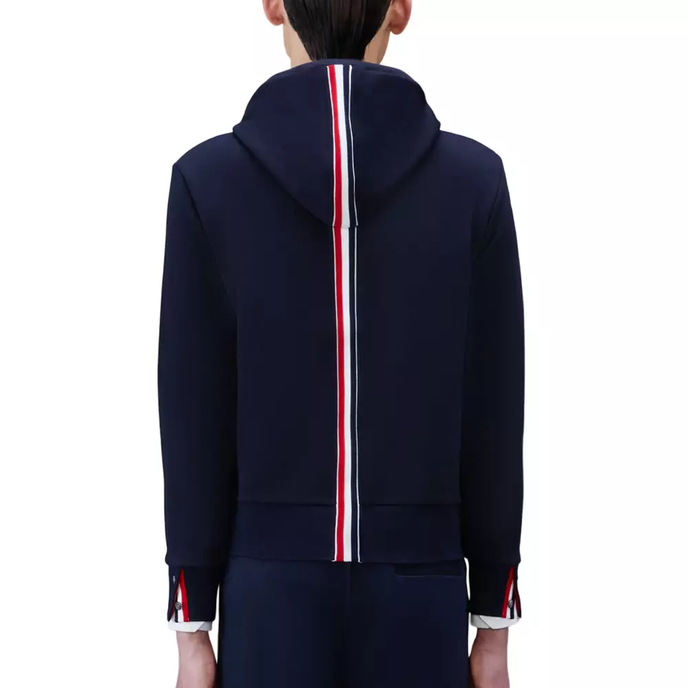 [4.4PRIL KEJUTAN HARGA] Center Back RWB Stripe Loopback Jersey Knit Hoodie Navy