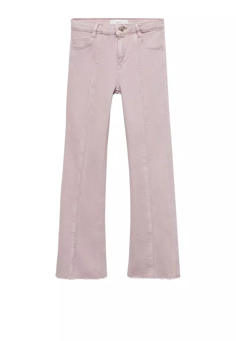 Decorative seam flared jeans deals