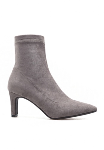 Twenty Eight Shoes grey Synthetic Suede Socking Heel Boots 18-8122 CD106SHEE1D611GS_1