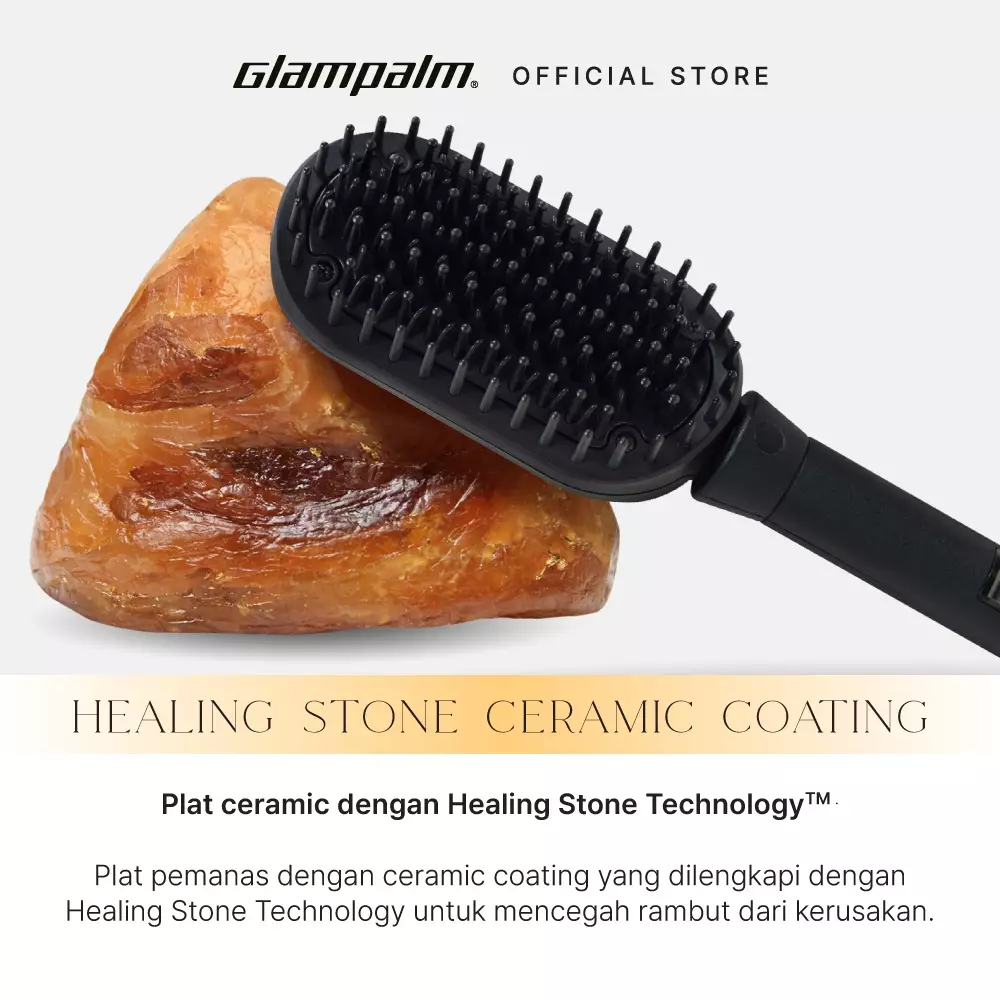 Glampalm OG Hot Brush Straightener/Sisir Panas Pelurus Rambut GP621AG