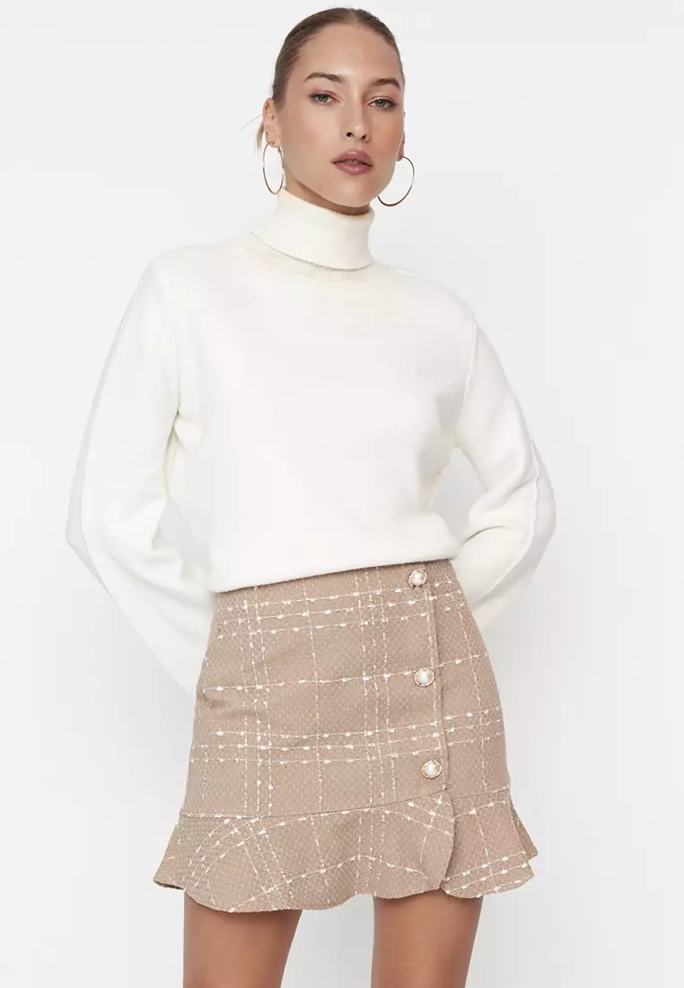 Woven Buttoned Skirt