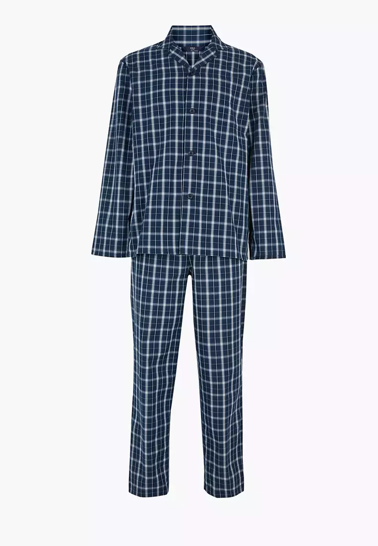 Jual Marks & Spencer Cotton Checked Pyjama Set Original 2024 | ZALORA ...