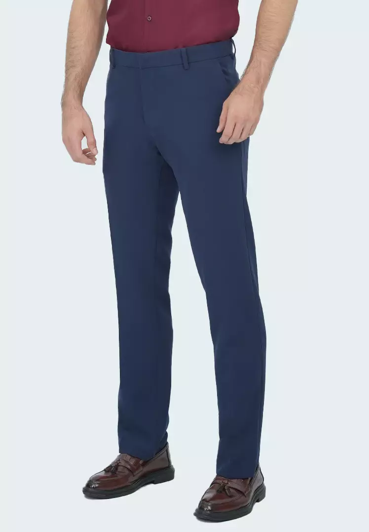 Johnwin - Celana Formal - Smart Pocket - Regular Fit - Polyester - Biru Navy - F.1032.008.127.C