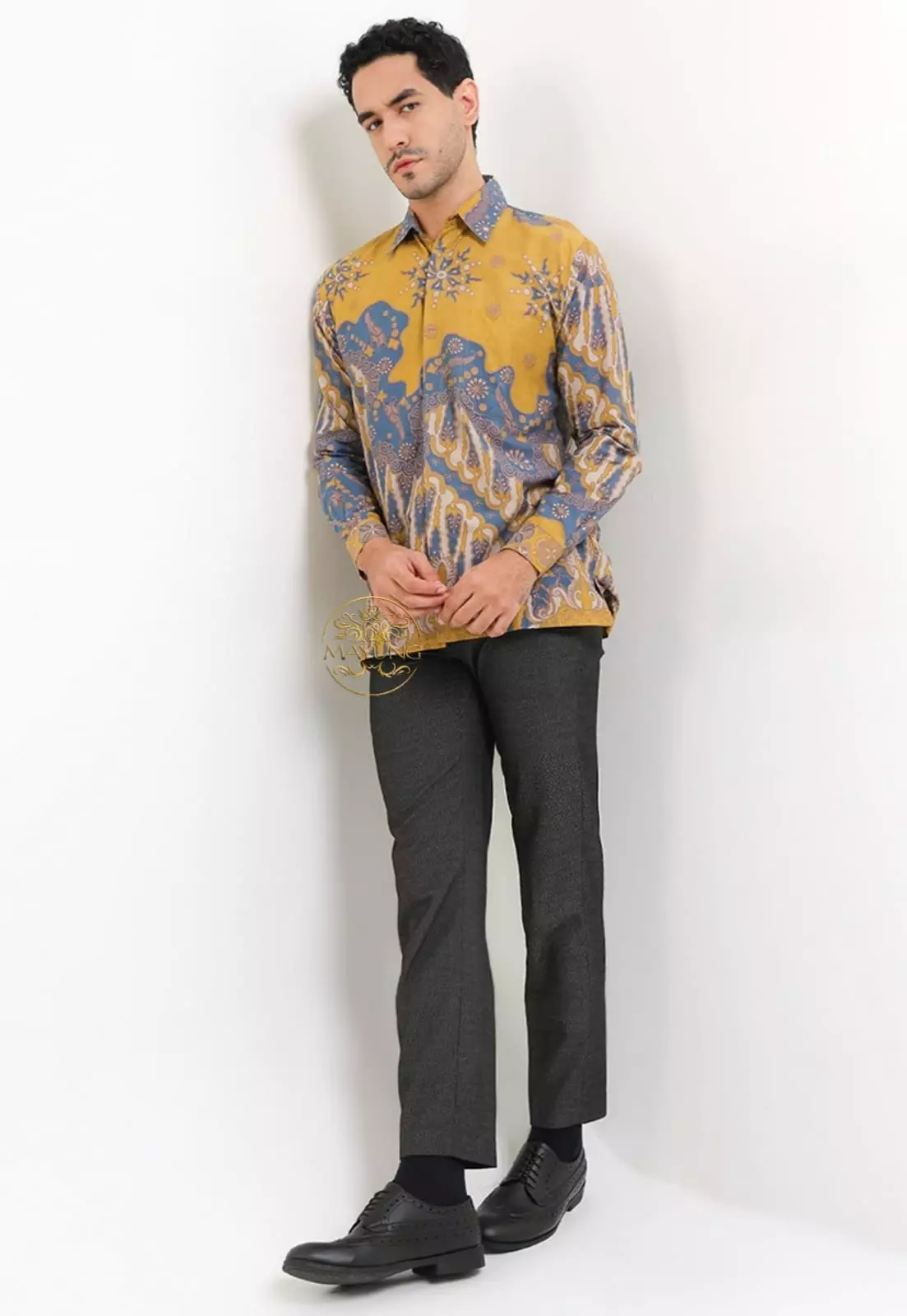 Kawiswara Kuning Kemeja Batik Pria Premium Lengan Panjang NLN