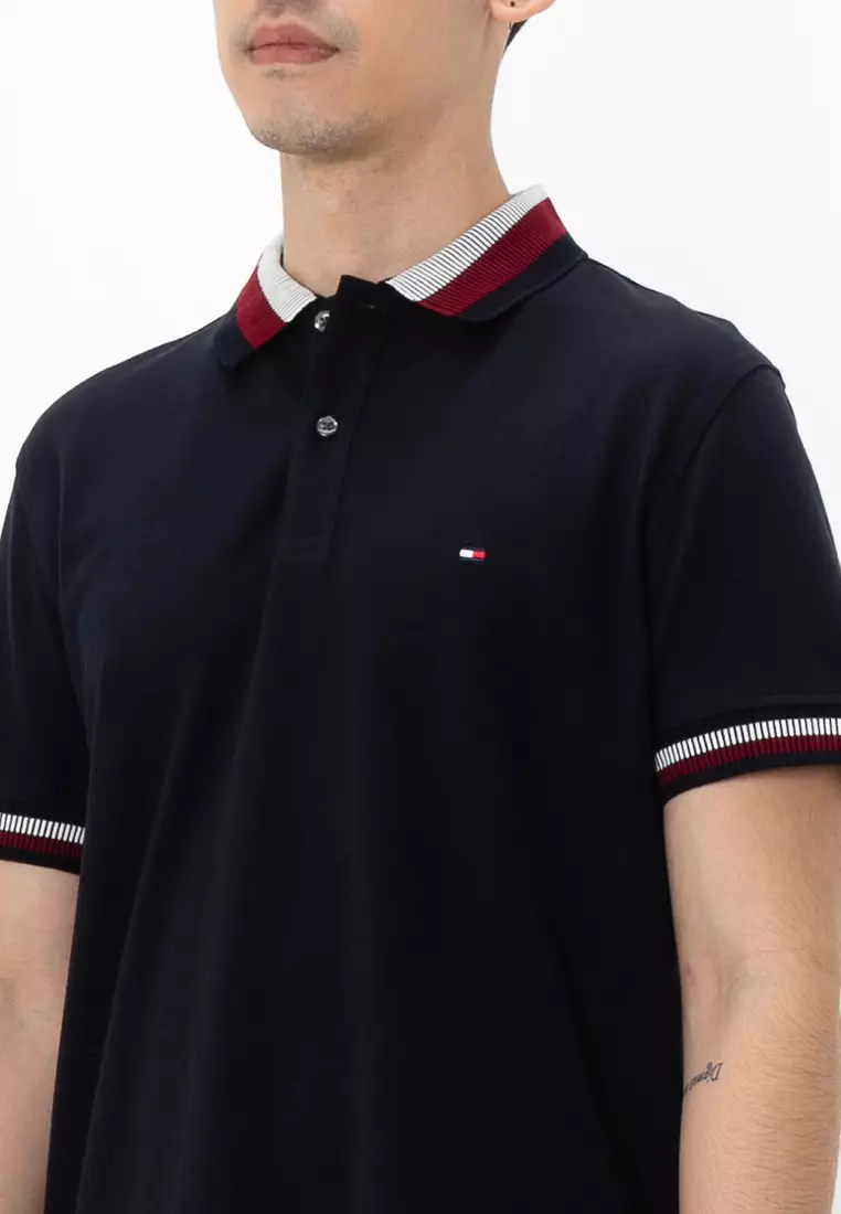 Two Tone Collar Regular Polo Shirt