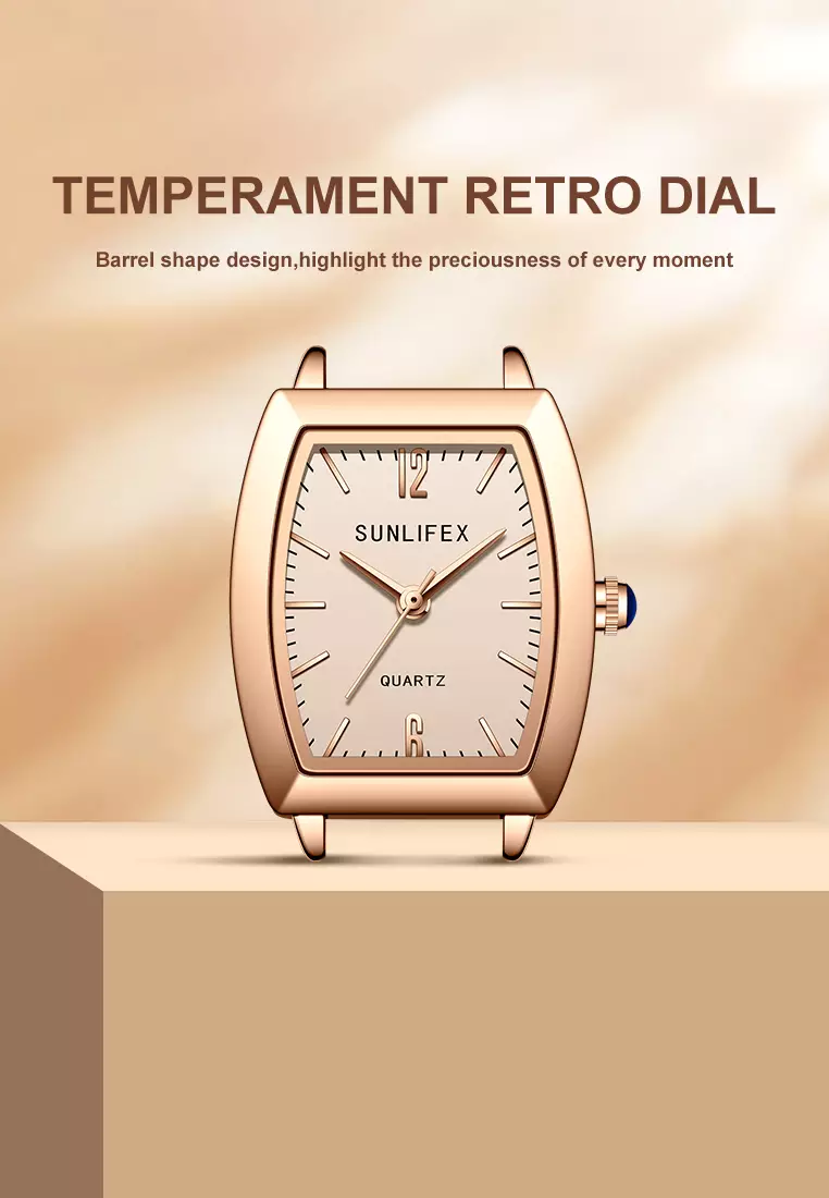 Jam Tangan Wanita 6007 Original Tali Kulit Jam Anggun Santai Korea Jam Tangan Cewek brown