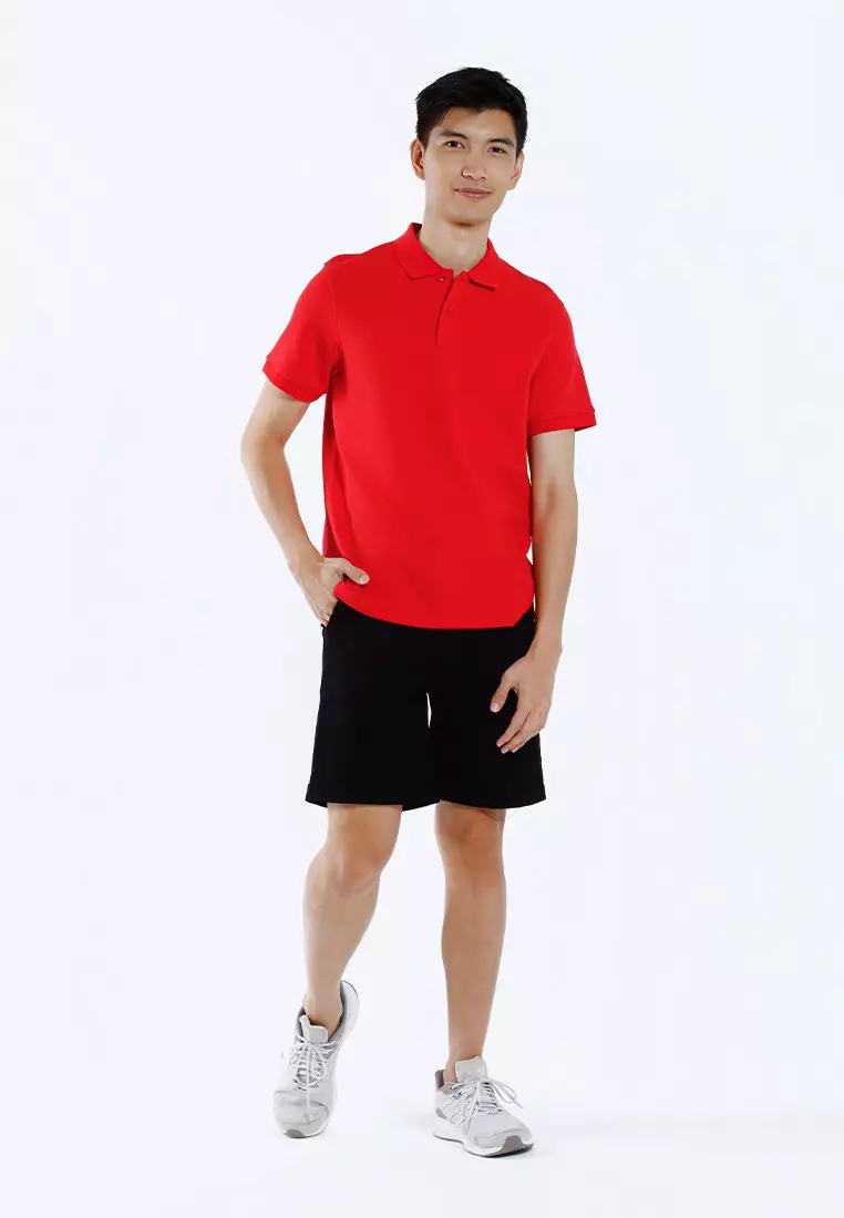 Forest Mens Stretchable Cotton Slim Fit Polo Tee - 23961-51Red