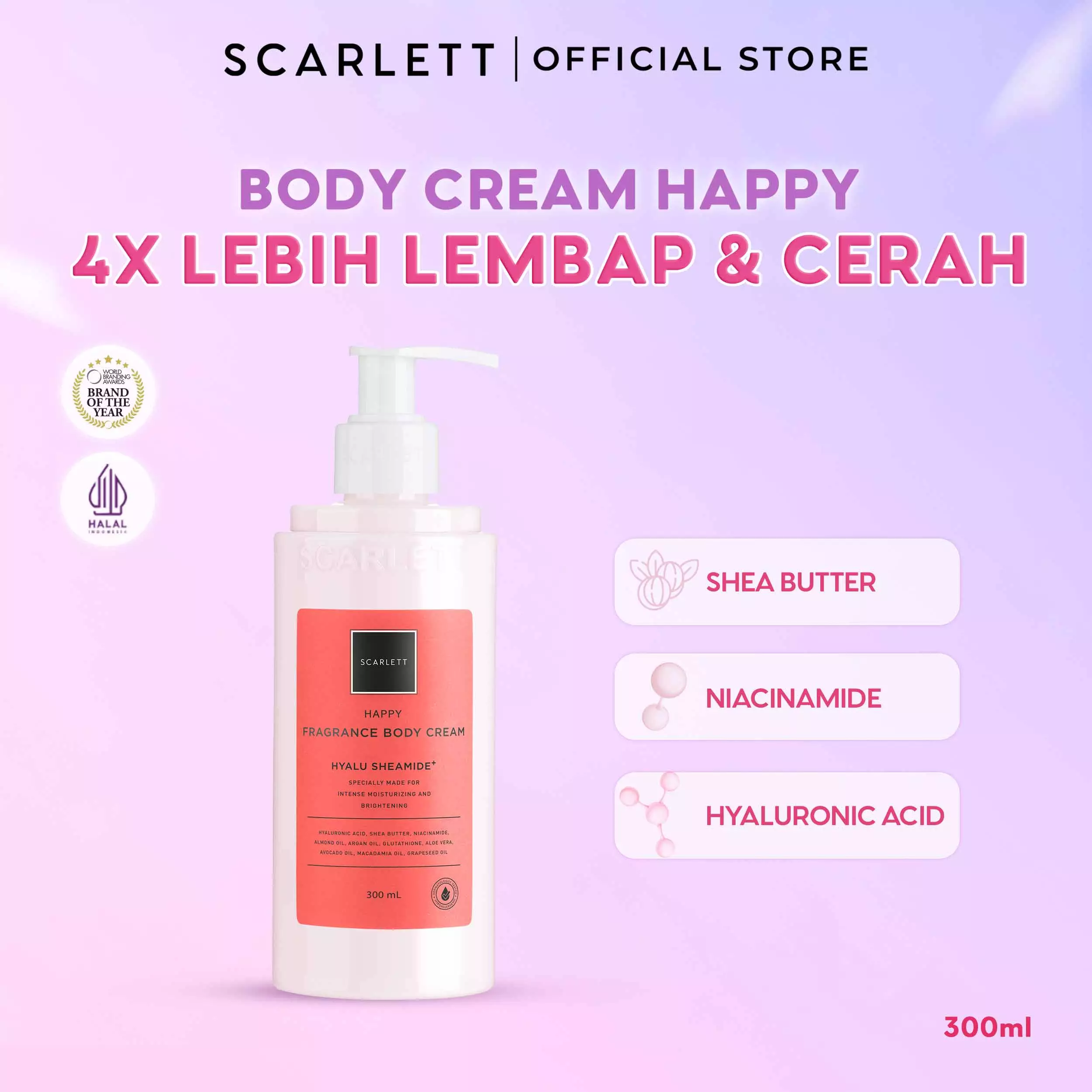 Jual Scarlett Scarlett Whitening Body Cream Happy Original 2024