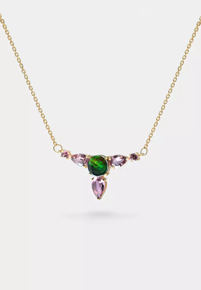 Cleo Pink Trillium Ammolite Necklace