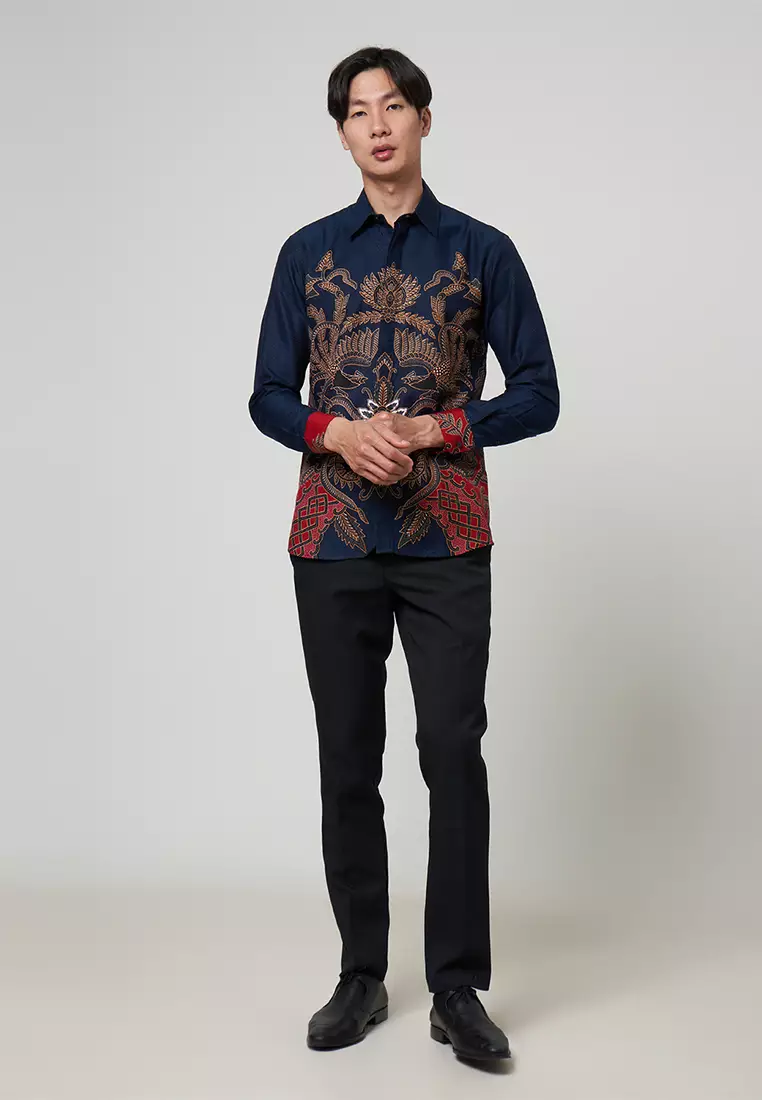 Exclusive Slimfit New Rekha Kemeja Batik Pria Lengan Panjang