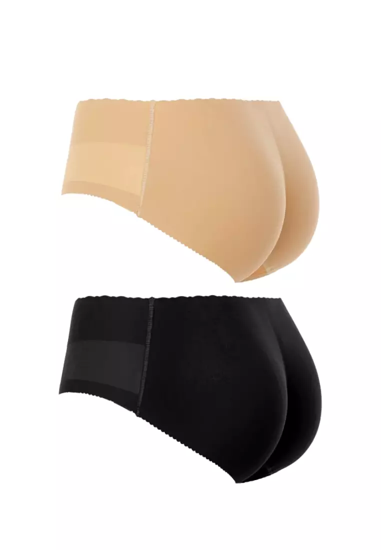 Women's Seamless Padded Underwear Low Waist Enhancer Panty for