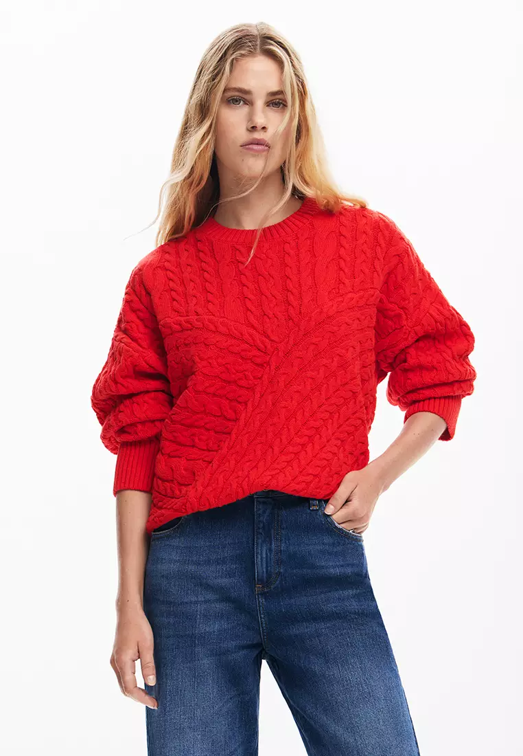 Desigual Woman Textured knit sweater.