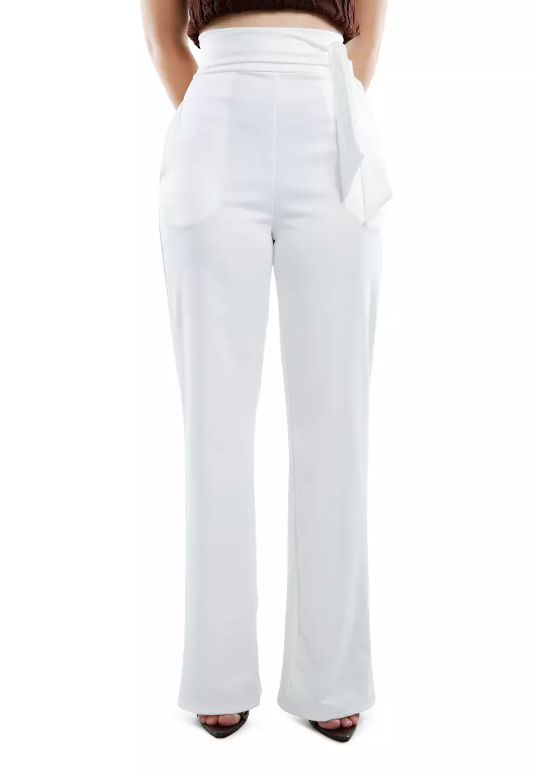 Buy London Rag High Waist Wide Leg Pants in White 2024 Online