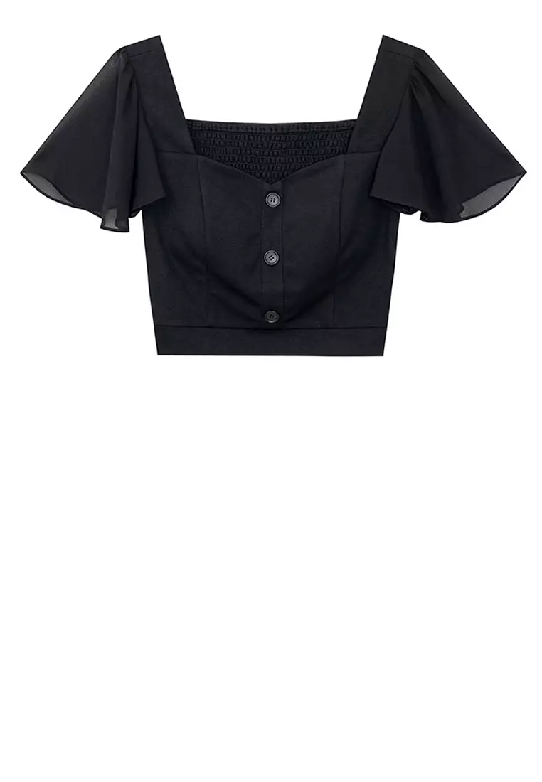 Flutter Sleeve Padded Top