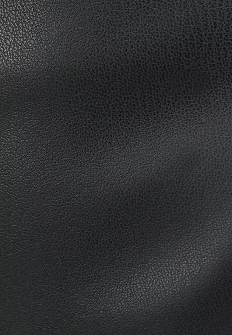 Leather Look Zipper Mini Skirt