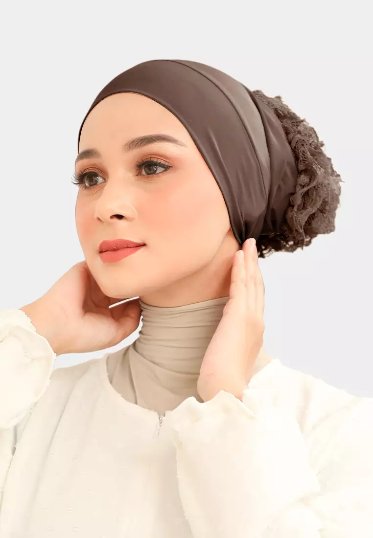 Ciput Hijab Brukat Inner Turkey Brocade - Cappuccino