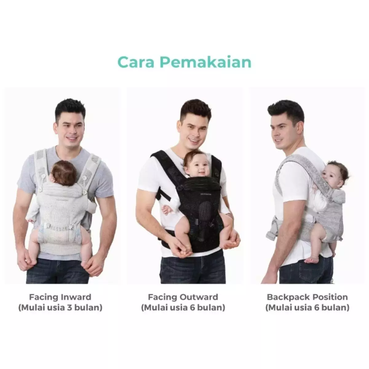 Mooimom Airyknit Baby Carrier Starry Gray - Gendongan Bayi