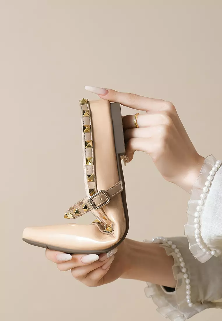 3CM 內增高鉚釘搭帶穆勒鞋 WW8916-6