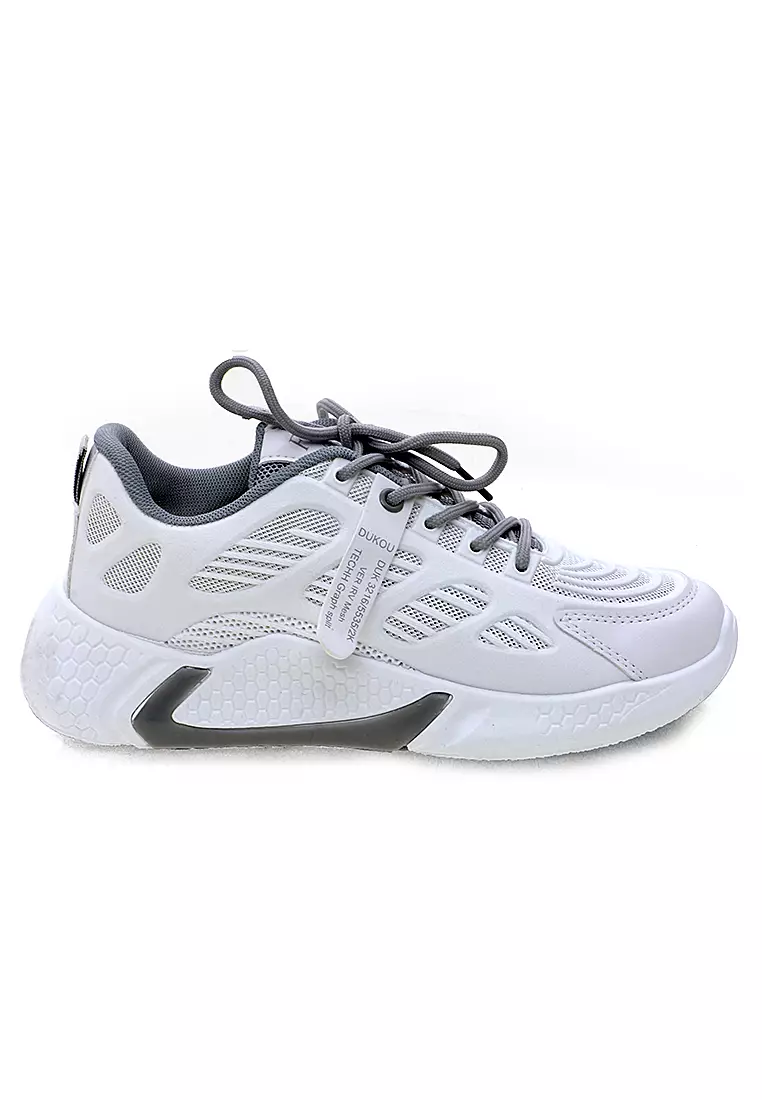 Sepatu Wanita Design Sport Sneakers Women Dual Tone Color - Gray