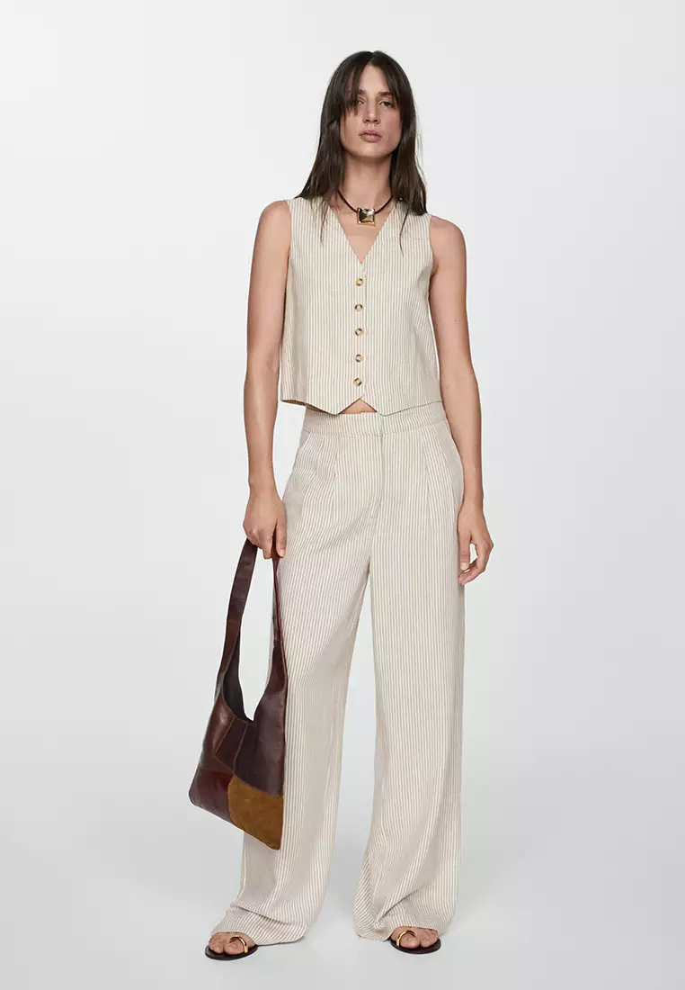 Mango Striped Linen Suit Vest 2024 | Buy Mango Online | ZALORA Hong Kong