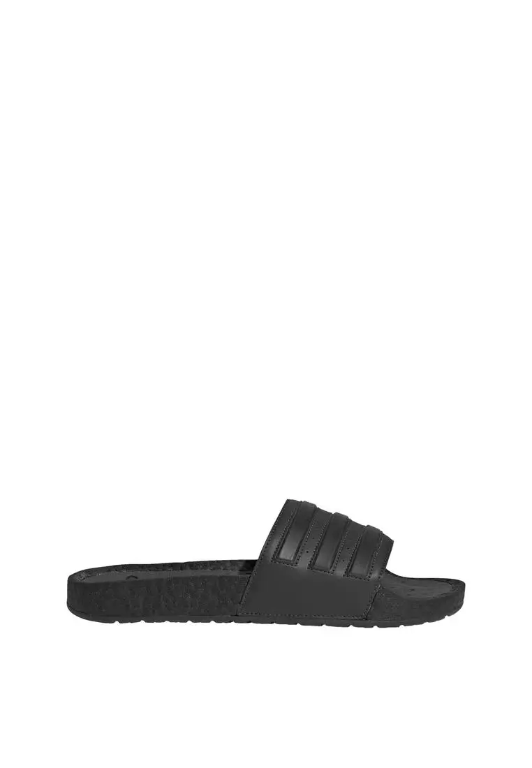 Adidas men's adilette top boost slides triple black